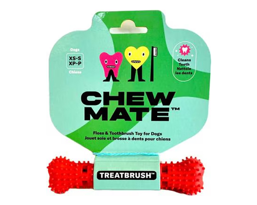 Chewmate Natural Rubber Treatbrush Oral Care Bone Dog Toothbrush