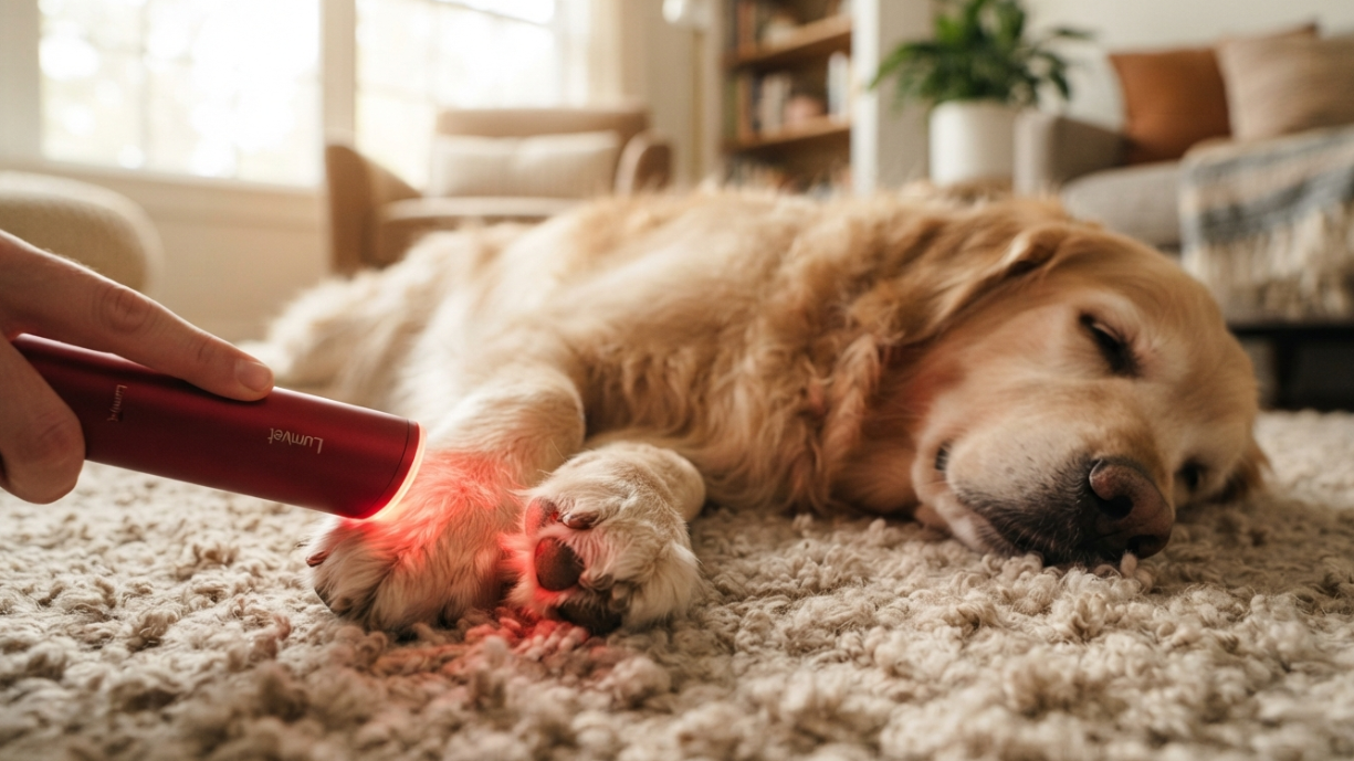 red light therapy for dog paw licking